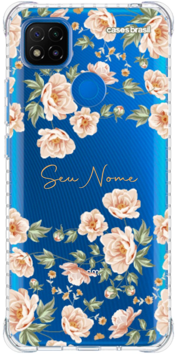 Capinha para Celular Flores Alaranjadas