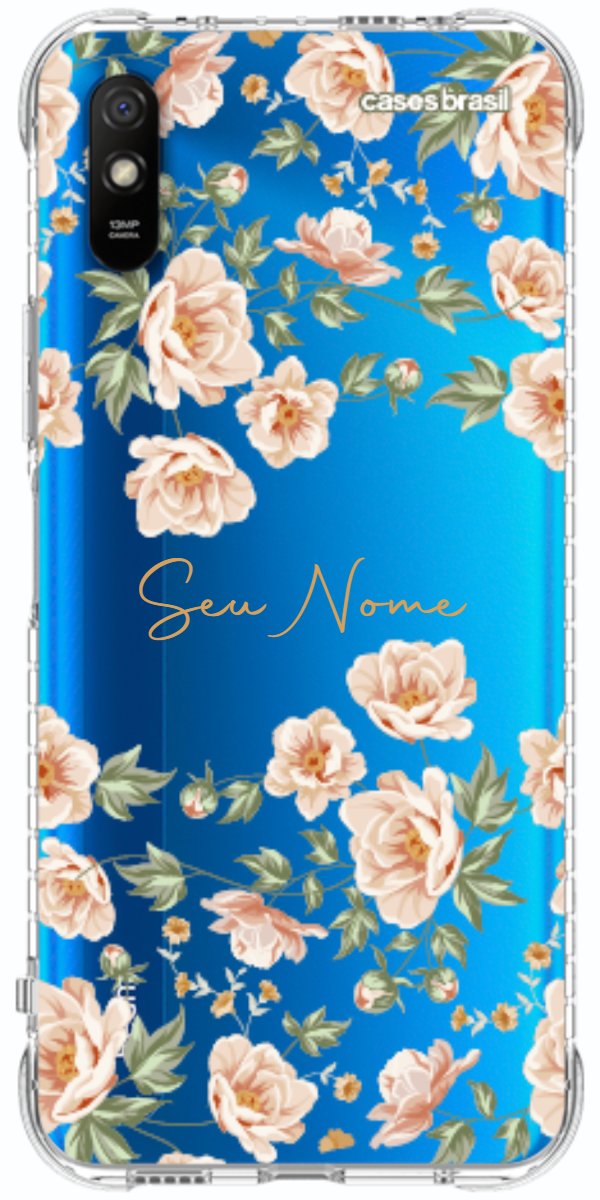 Capinha para Celular Flores Alaranjadas