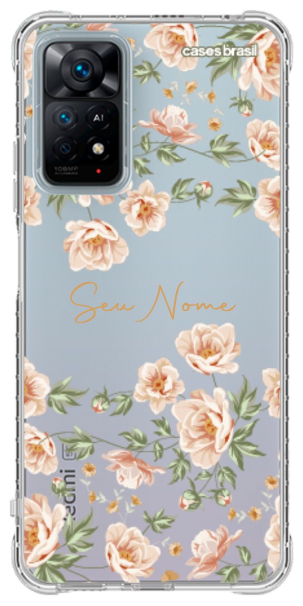 Capinha para Celular Flores Alaranjadas