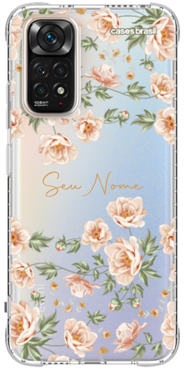 Capinha para Celular Flores Alaranjadas