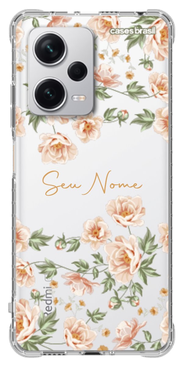 Capinha para Celular Flores Alaranjadas