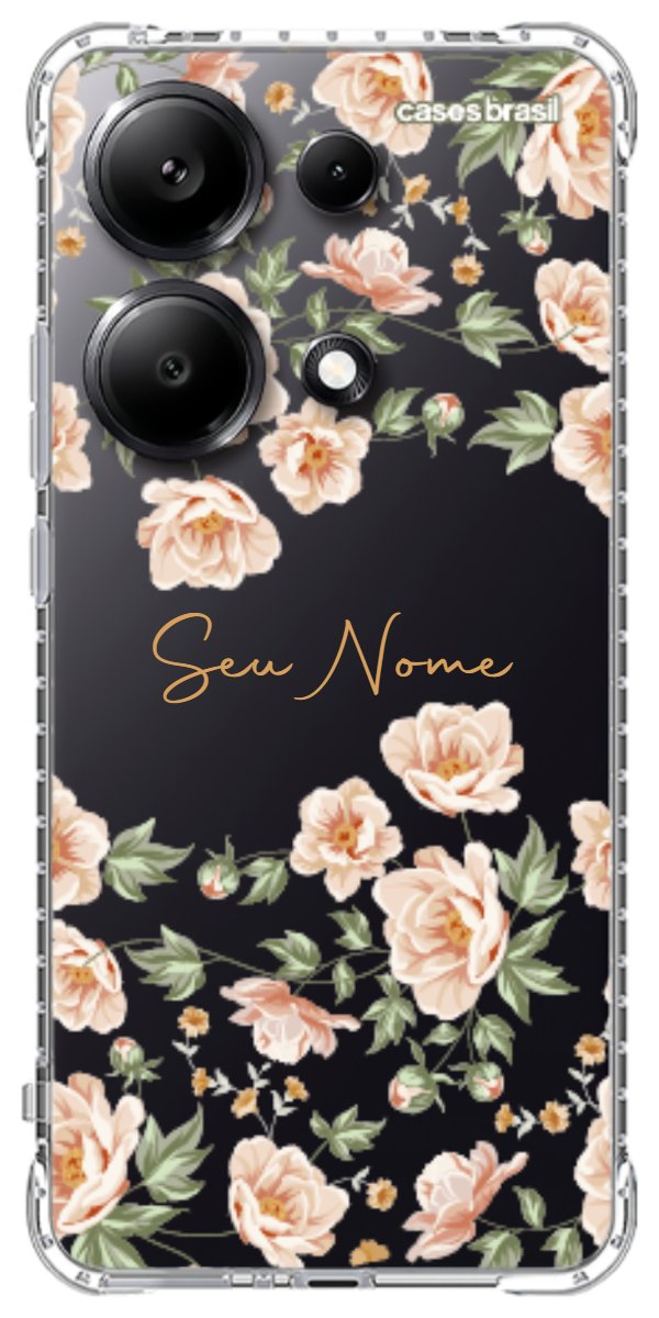 Capinha para Celular Flores Alaranjadas