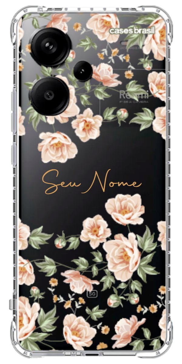 Capinha para Celular Flores Alaranjadas