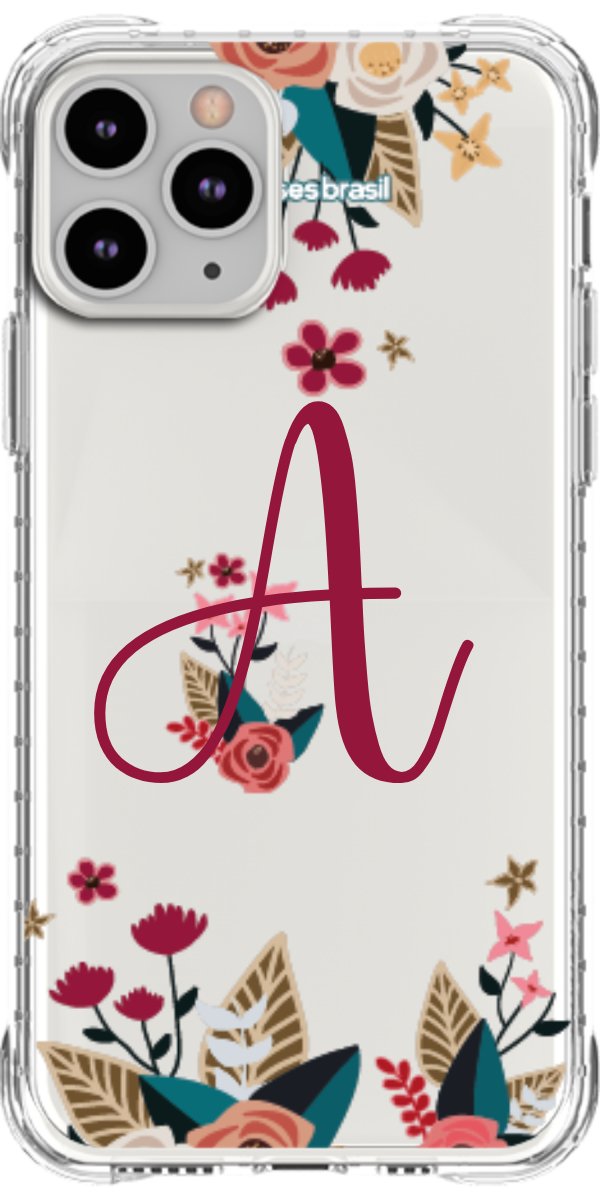Capinha para Celular Flores com a Inicial