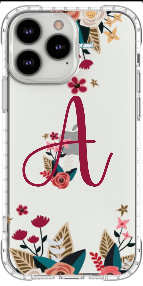Capinha para Celular Flores com a Inicial