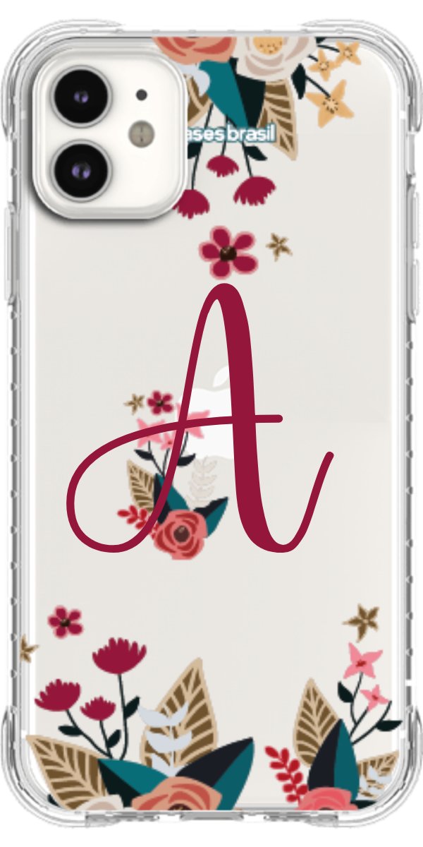 Capinha para Celular Flores com a Inicial