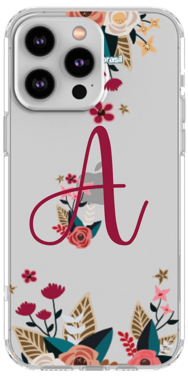 Capinha para Celular Flores com a Inicial
