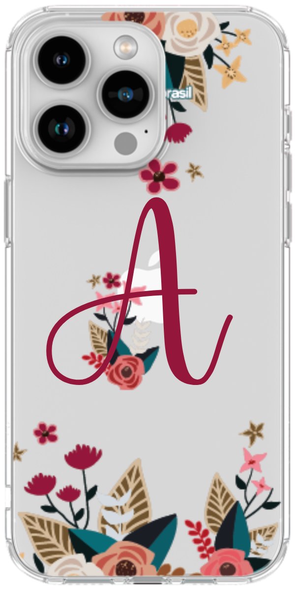 Capinha para Celular Flores com a Inicial