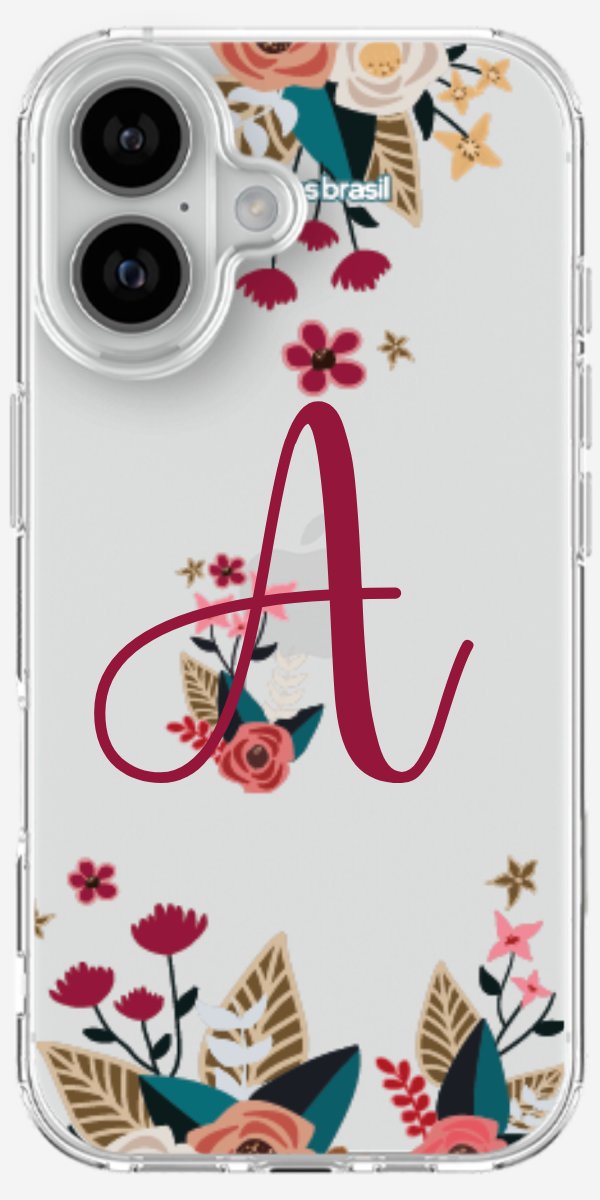 Capinha para Celular Flores com a Inicial