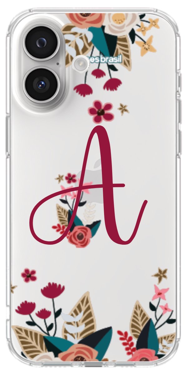 Capinha para Celular Flores com a Inicial