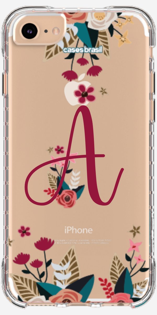 Capinha para Celular Flores com a Inicial
