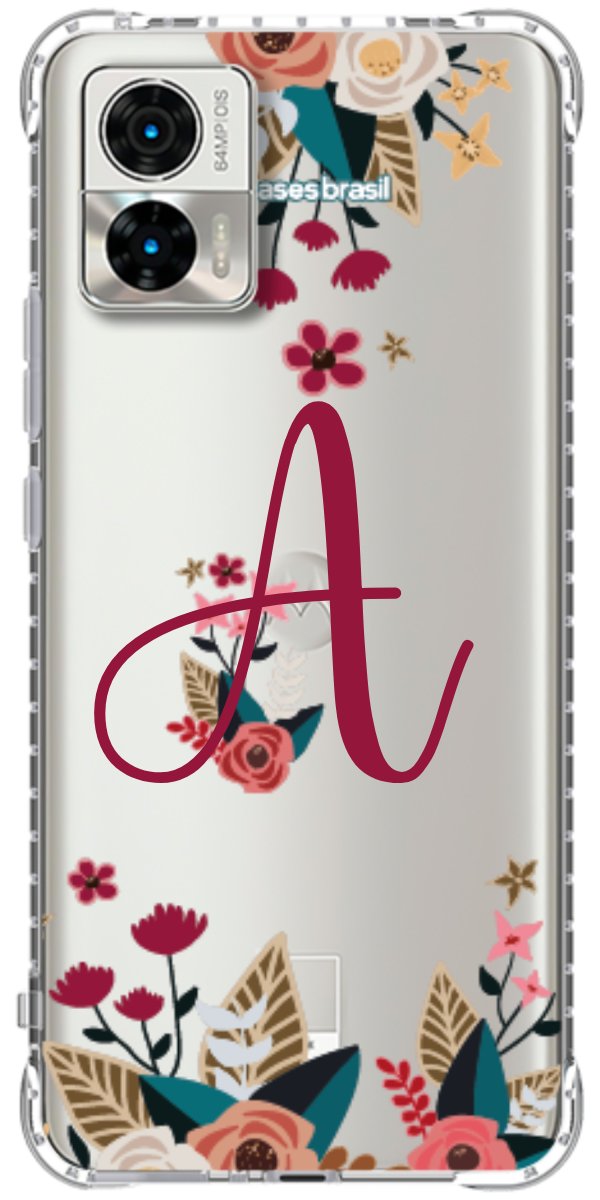 Capinha para Celular Flores com a Inicial