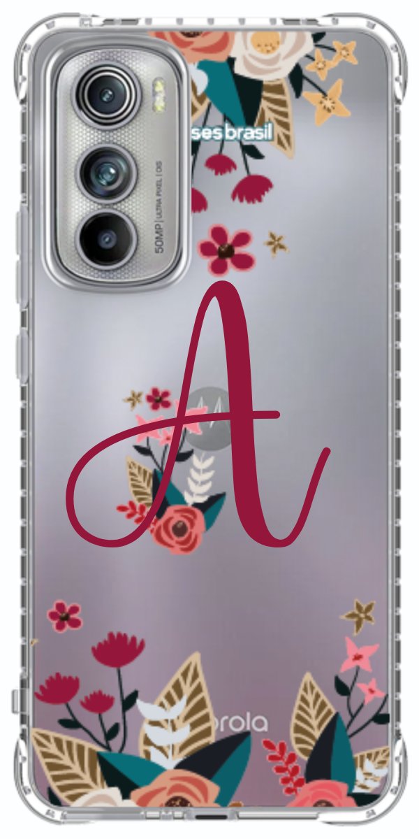 Capinha para Celular Flores com a Inicial