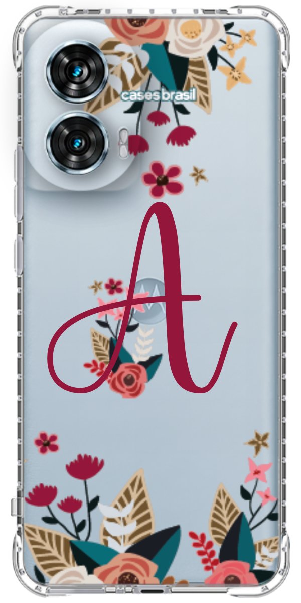 Capinha para Celular Flores com a Inicial