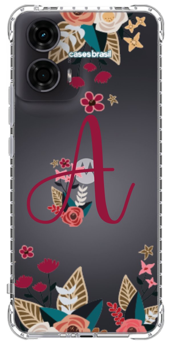 Capinha para Celular Flores com a Inicial
