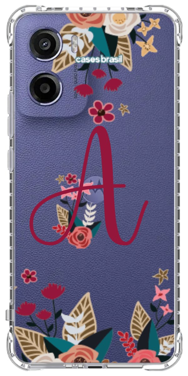 Capinha para Celular Flores com a Inicial