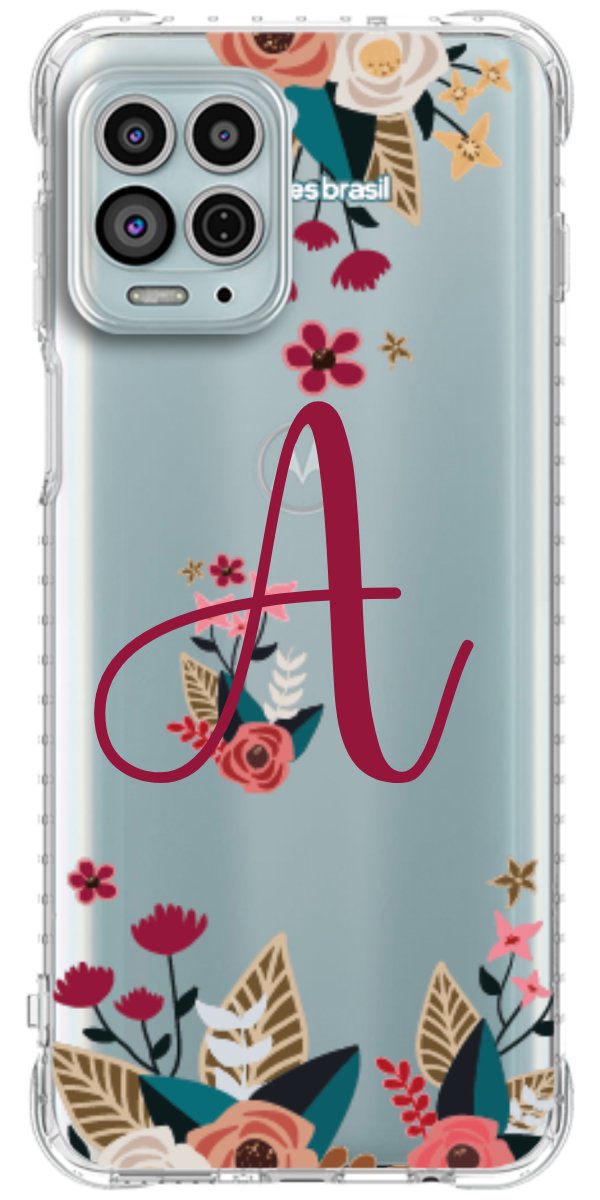 Capinha para Celular Flores com a Inicial