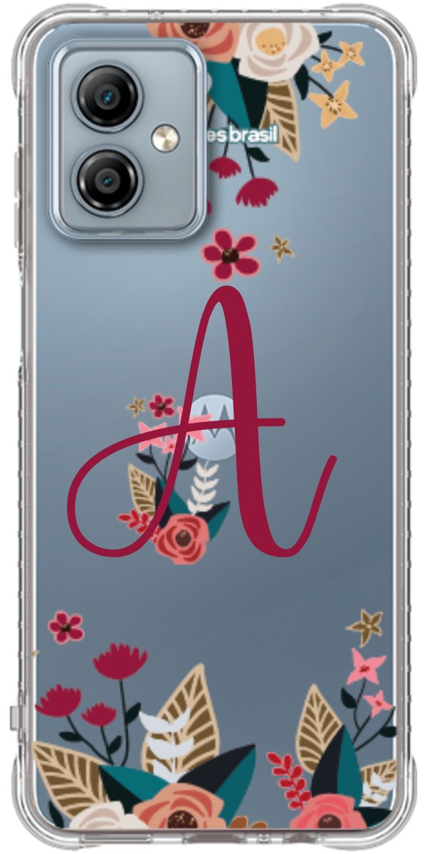 Capinha para Celular Flores com a Inicial