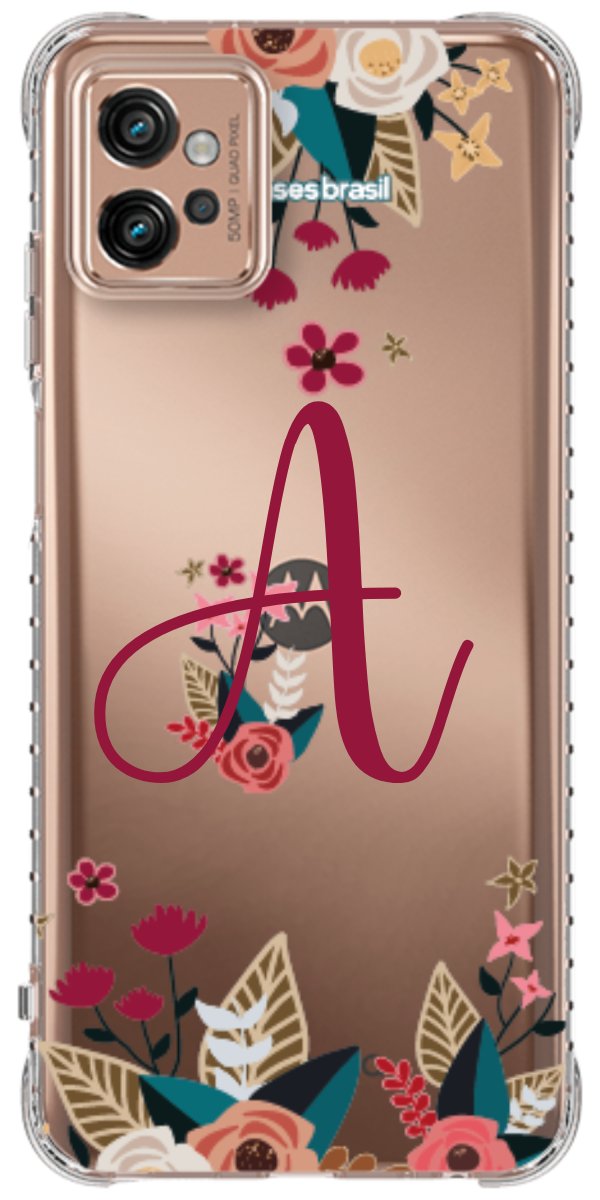 Capinha para Celular Flores com a Inicial