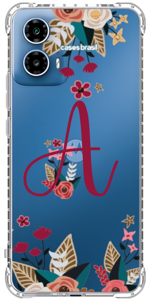 Capinha para Celular Flores com a Inicial