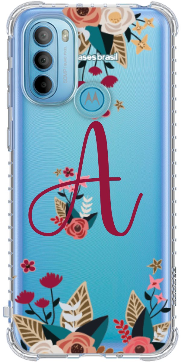 Capinha para Celular Flores com a Inicial