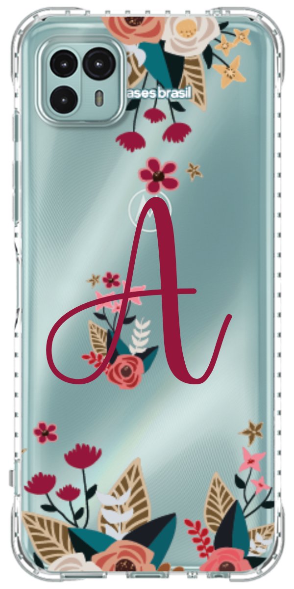 Capinha para Celular Flores com a Inicial