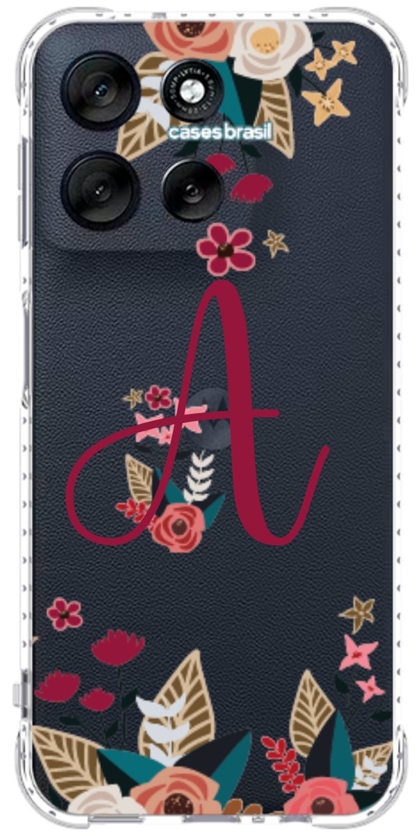 Capinha para Celular Flores com a Inicial