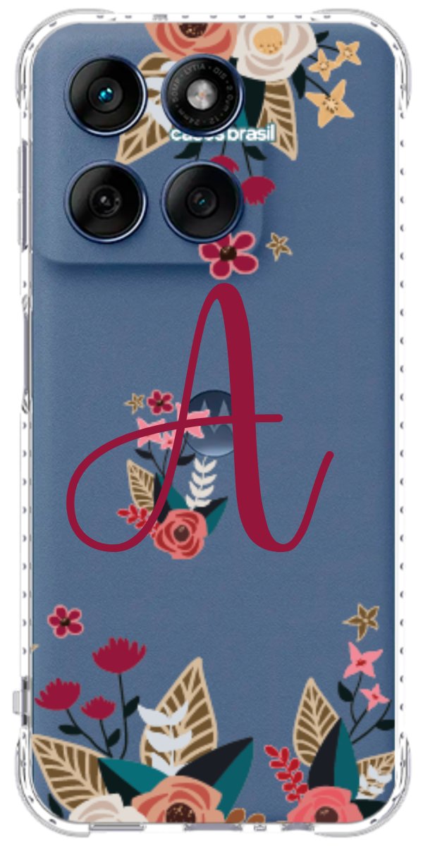Capinha para Celular Flores com a Inicial