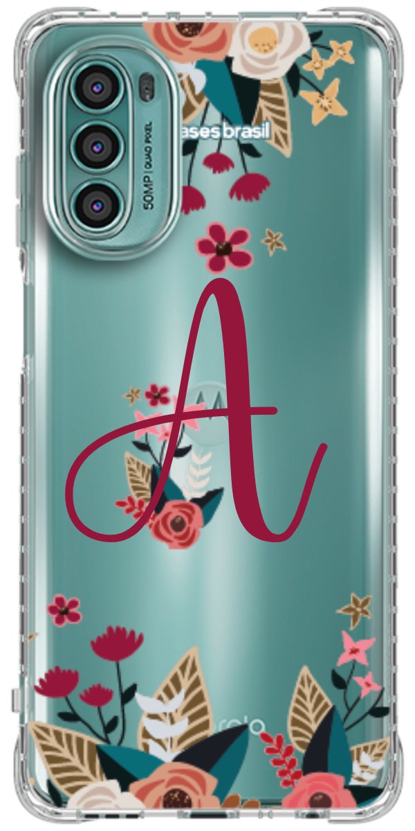 Capinha para Celular Flores com a Inicial