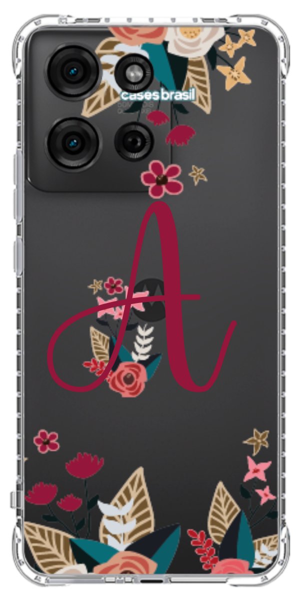 Capinha para Celular Flores com a Inicial