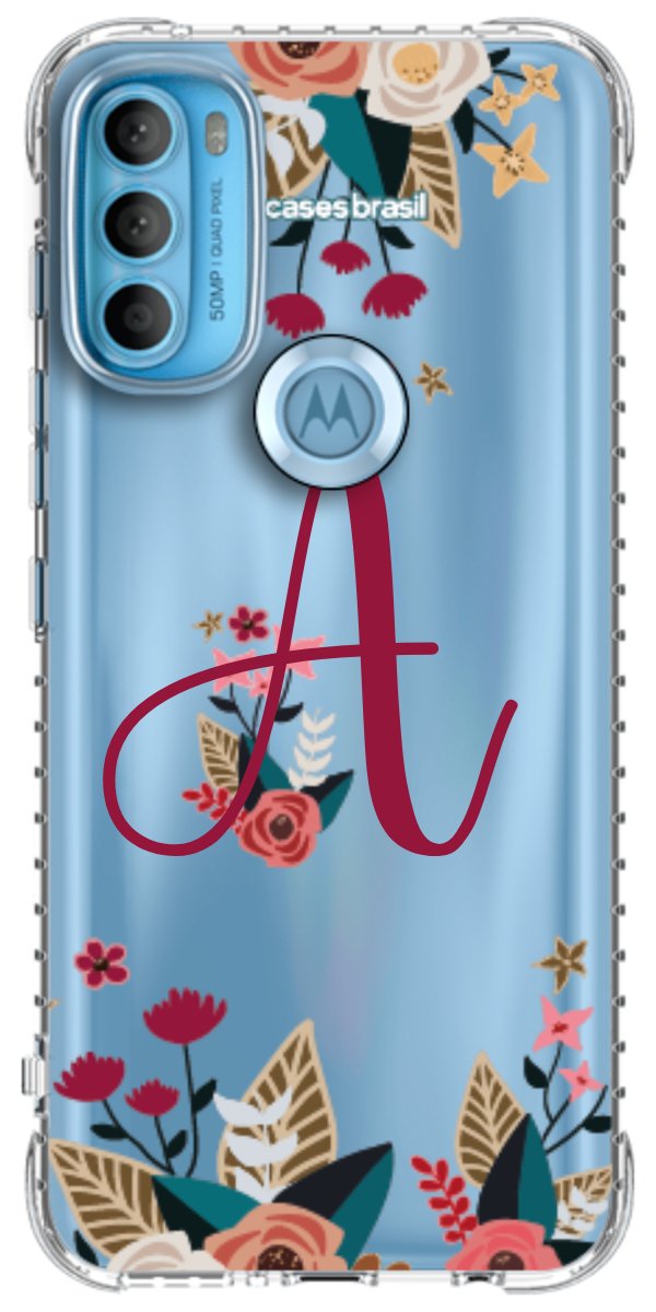 Capinha para Celular Flores com a Inicial