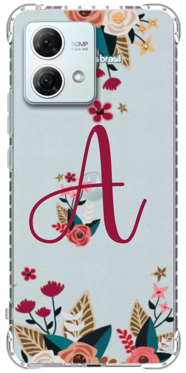 Capinha para Celular Flores com a Inicial