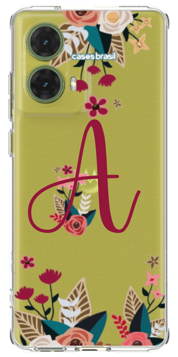 Capinha para Celular Flores com a Inicial