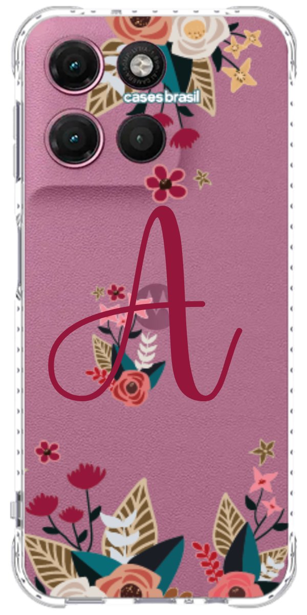 Capinha para Celular Flores com a Inicial