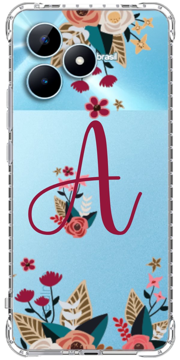 Capinha para Celular Flores com a Inicial