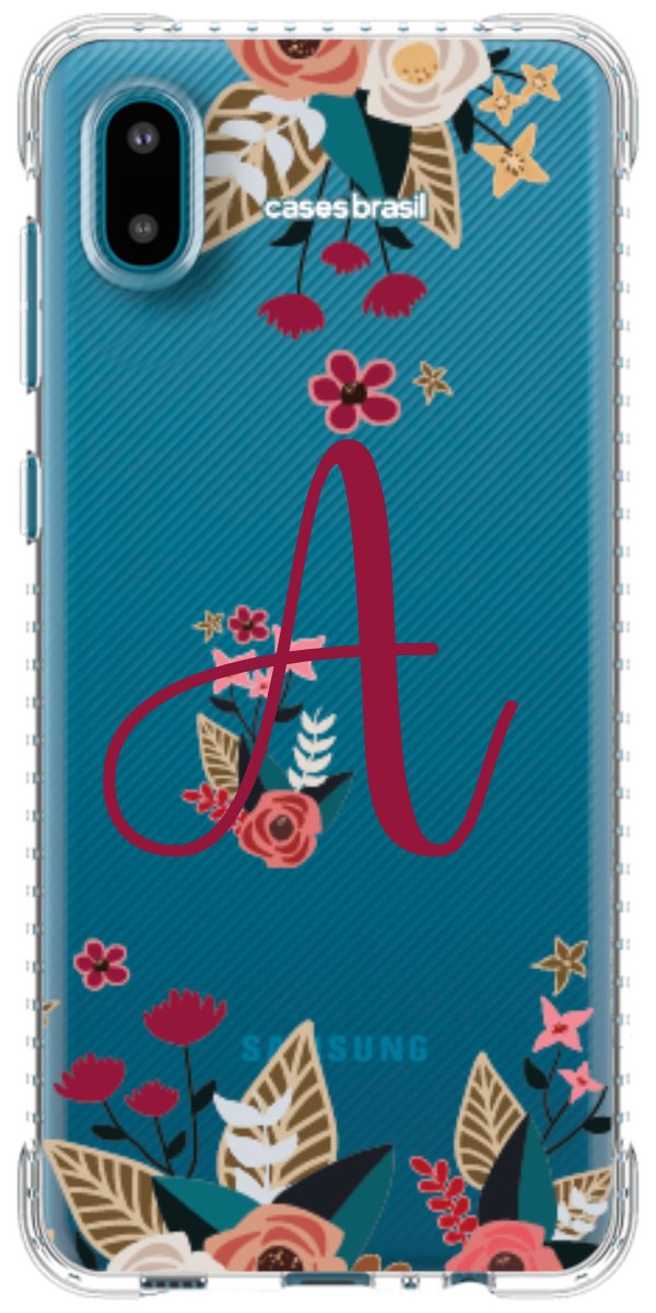 Capinha para Celular Flores com a Inicial