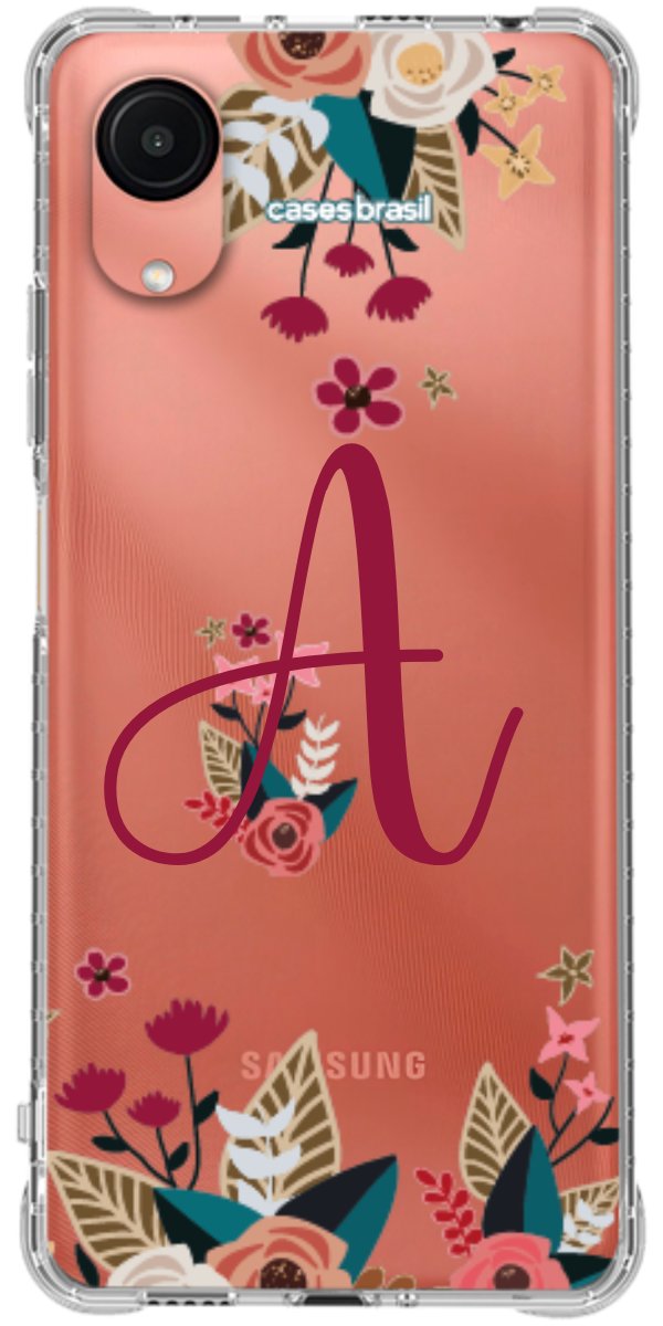 Capinha para Celular Flores com a Inicial