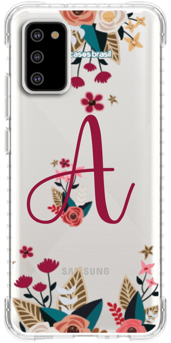 Capinha para Celular Flores com a Inicial