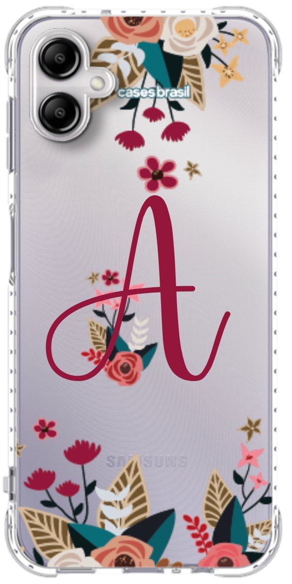 Capinha para Celular Flores com a Inicial