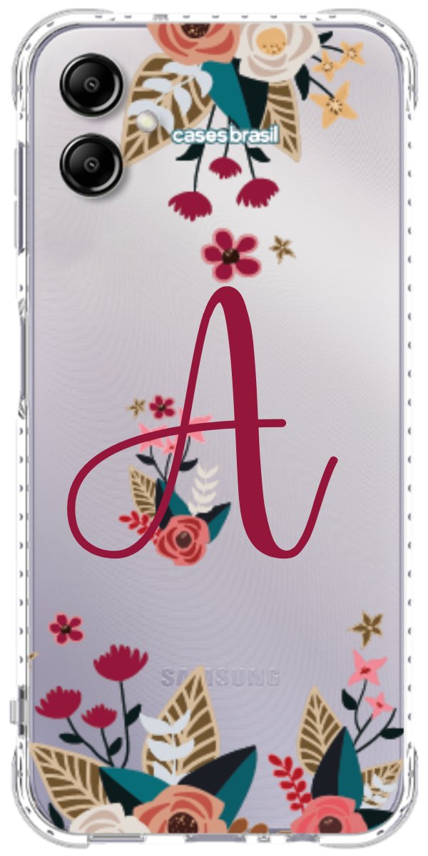 Capinha para Celular Flores com a Inicial