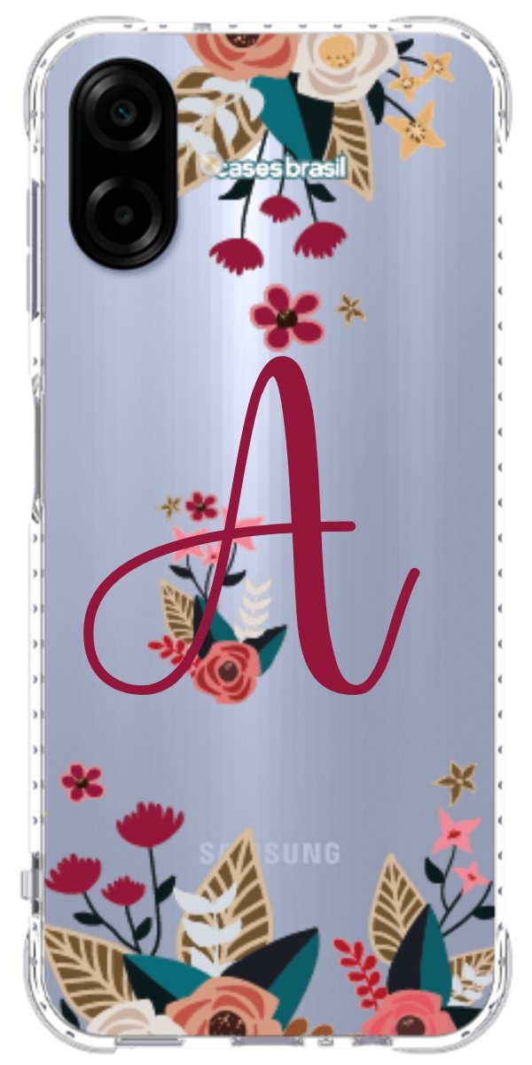 Capinha para Celular Flores com a Inicial