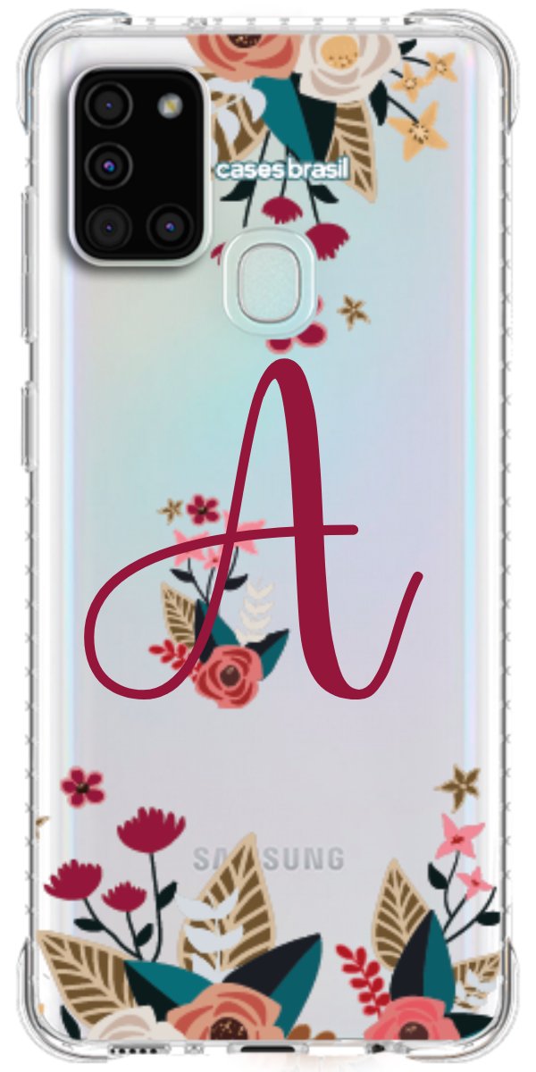 Capinha para Celular Flores com a Inicial