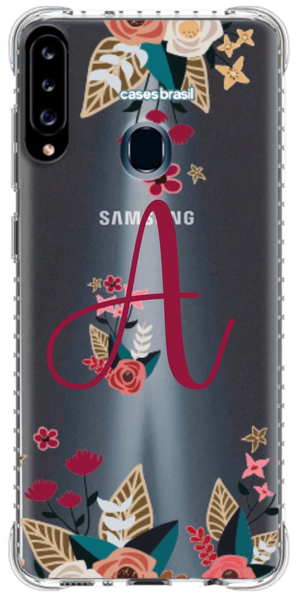 Capinha para Celular Flores com a Inicial