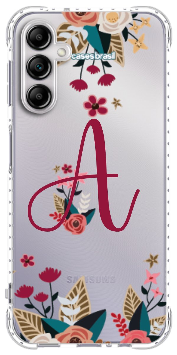 Capinha para Celular Flores com a Inicial