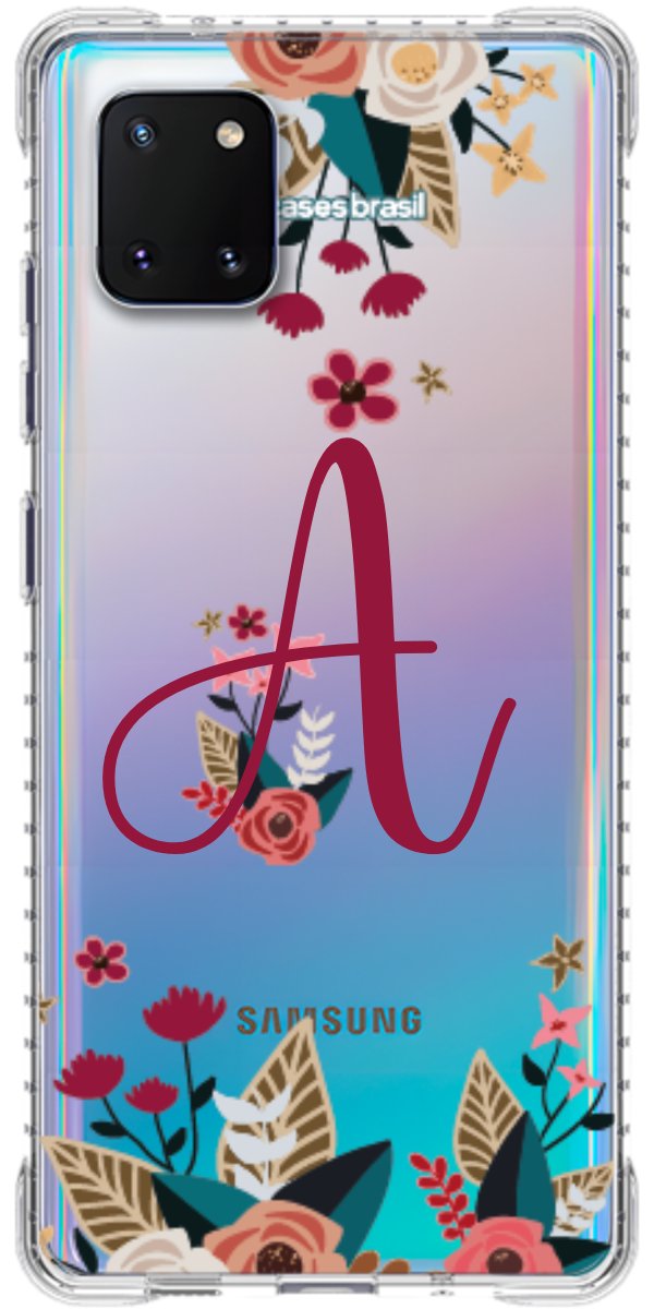 Capinha para Celular Flores com a Inicial