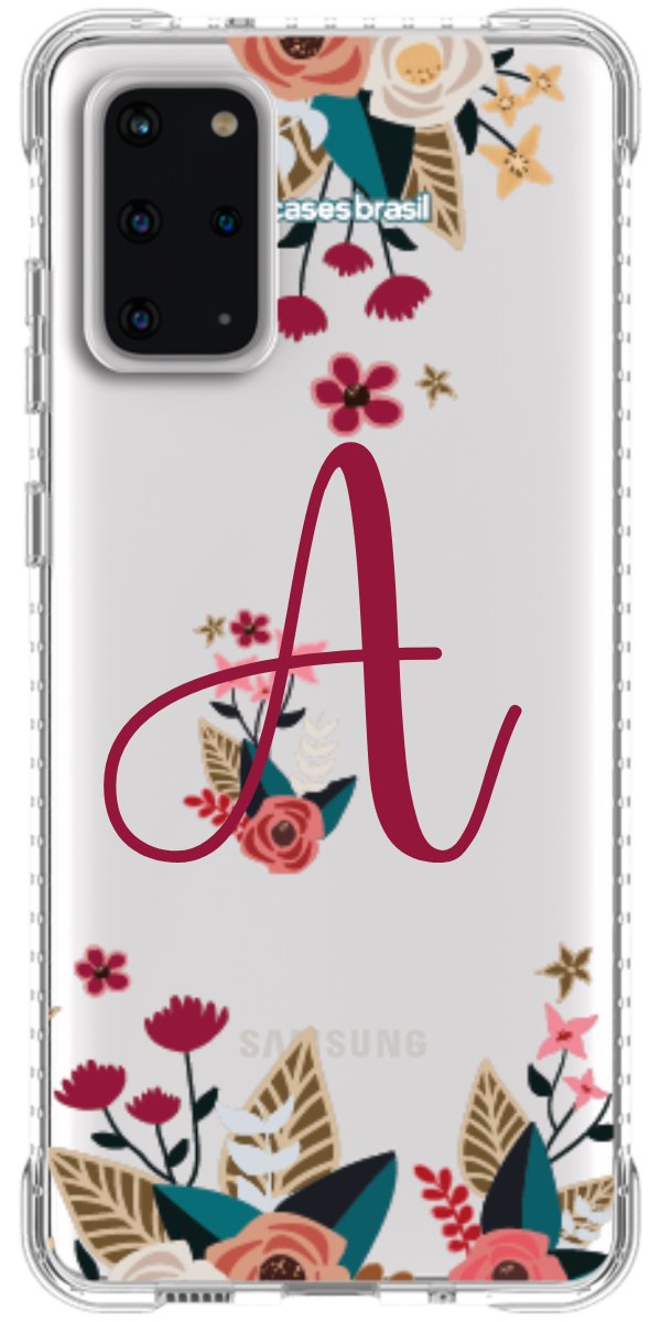 Capinha para Celular Flores com a Inicial