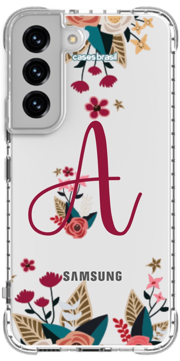 Capinha para Celular Flores com a Inicial