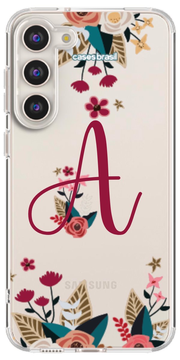 Capinha para Celular Flores com a Inicial