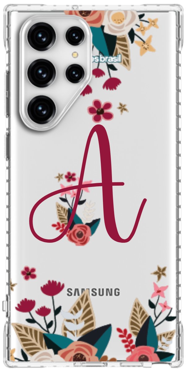 Capinha para Celular Flores com a Inicial