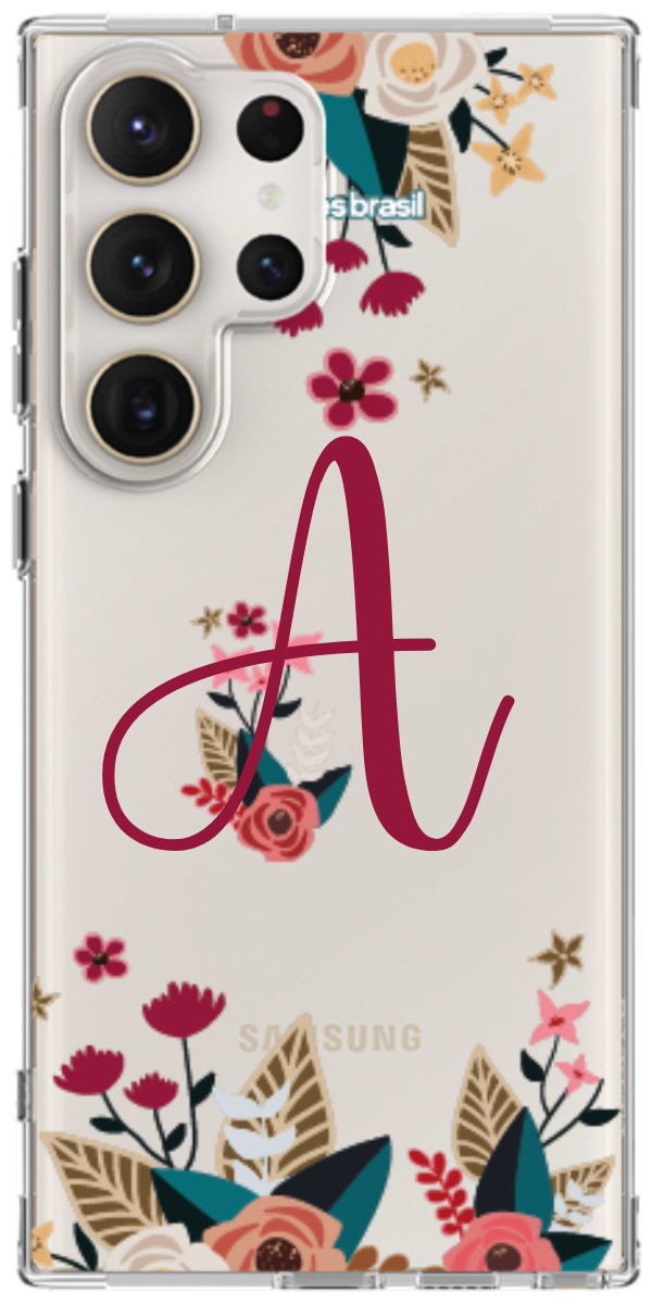 Capinha para Celular Flores com a Inicial